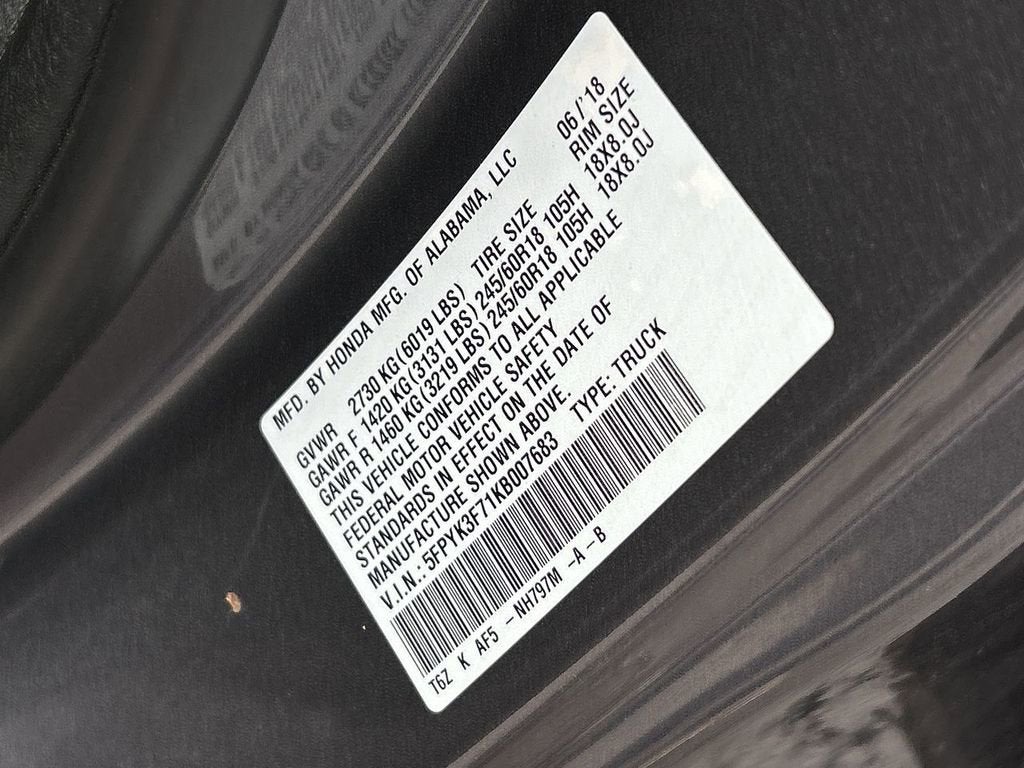 2019 Honda Ridgeline RTL-E