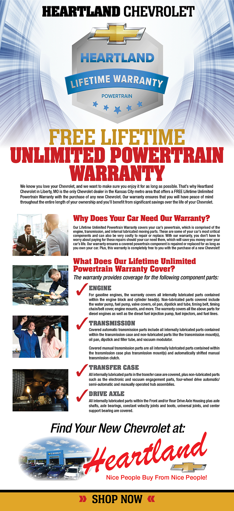 Heartland Chevrolet Free Lifetime Powertrain Warranty